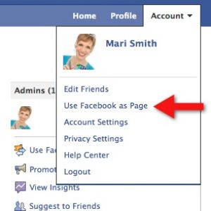 Switch to Facebook Page View