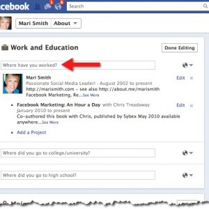 Facebook Timeline - Update Work